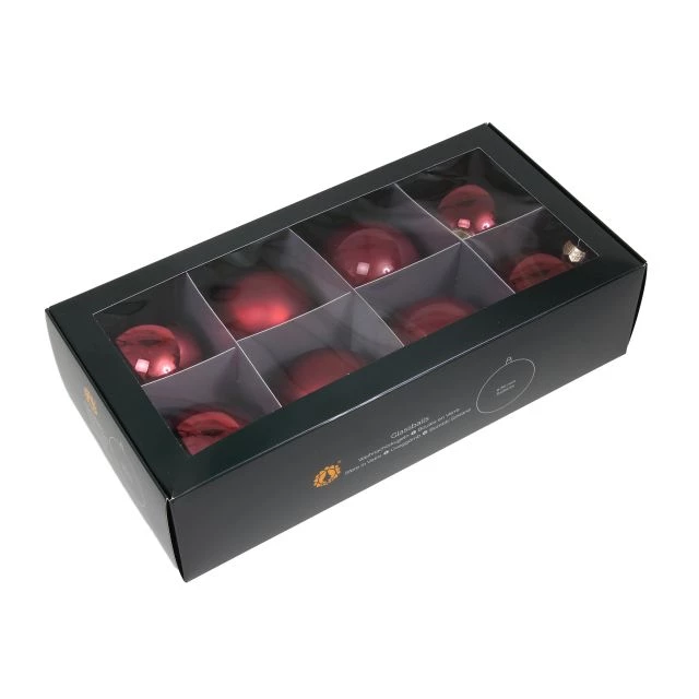 Noutăți Librăria Compas - Glob sticla 8cm rubin set 8 bucati