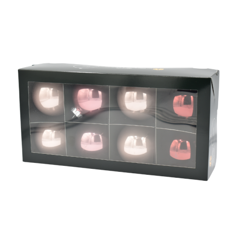 Glob sticla 8 cm roz 8/set [1]