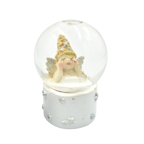 Noutăți Librăria Compas - Glob zapada inger pe coate rasina 4.5x4.5x6cm