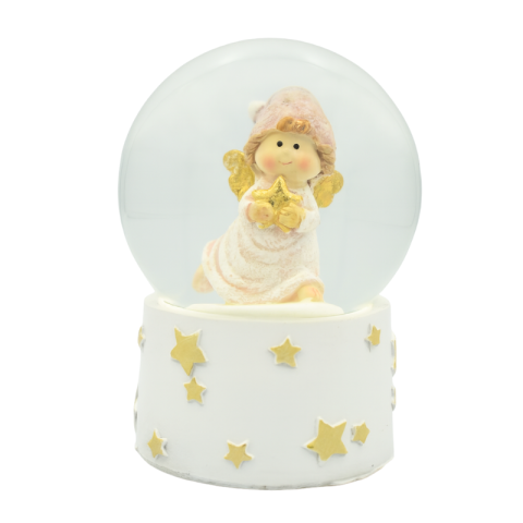 Noutăți Librăria Compas - Glob zapada ingeras din rasina 11.5x9.5 cm