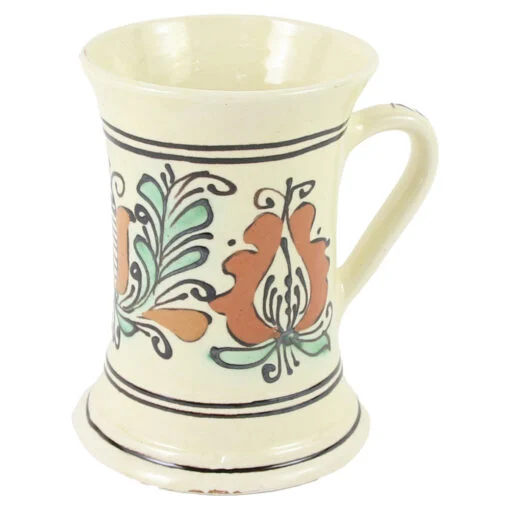 Noutăți Librăria Compas - Halba din ceramica de Corund 10x14 CM motive florale