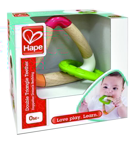 Jucării din lemn - HAPE JUCARIE DENTITIE TRIUNGHI DUBLU