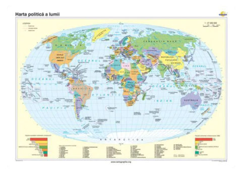 Ghiduri și hărți - Harta politica a lumii Cartographia 1:74.000.000