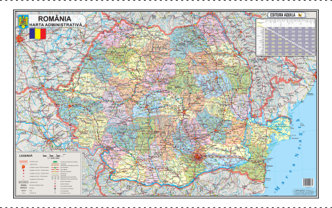 Harta Romaniei. Fizica si administrativa - 50 x 70 cm [1]