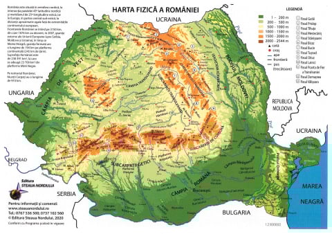 Educație și carte școlară - Plansa pliata. Harta Romaniei