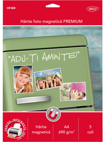 Accesorii craft - Hartie foto magnetica A4 690g 5 coli Daco