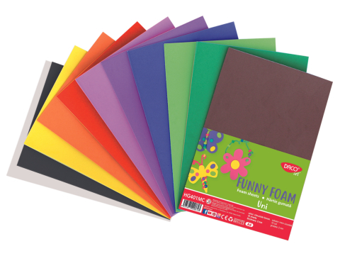 Hârtie pentru lucru manual - Hartie gumata asortata A4 10 culori Daco
