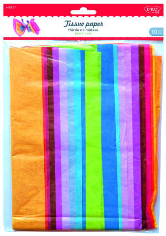 Accesorii craft - Hartie matase culori vii 10 coli Daco