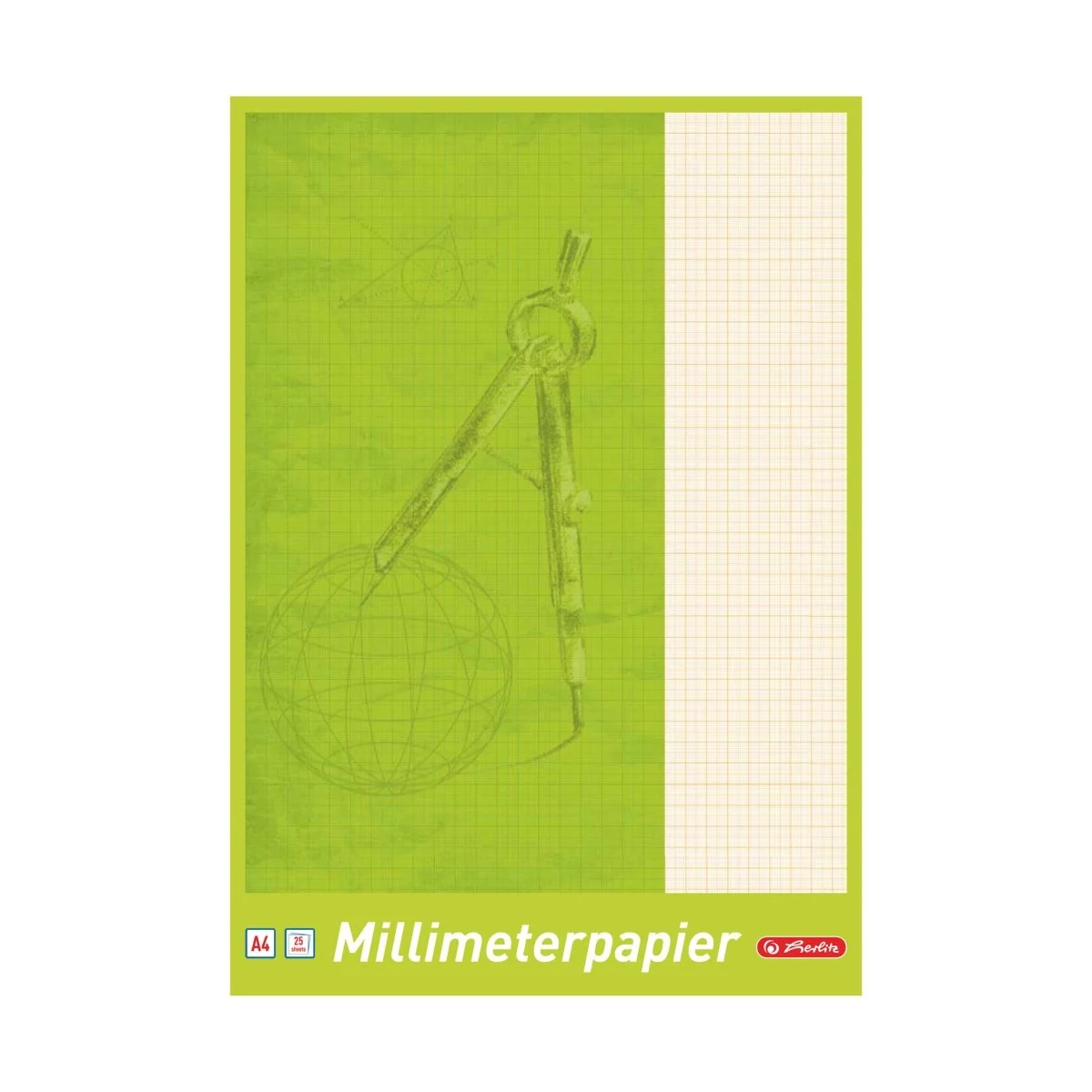 Blocuri și caiete desen artistic - Hartie milimetrica A4 80g 25 file Herlitz