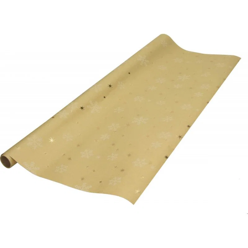 Hârtie pentru impachetat - Hartie de impachetat  auriu cu stelute 70 x 200 cm