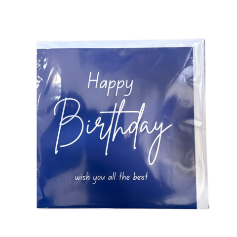Noutăți Librăria Compas - Felicitare Happy Birthday wish you all the best albastru inchis