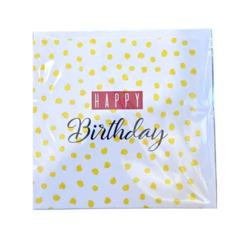 Noutăți Librăria Compas - Felicitare Happy Birthday alb cu galben