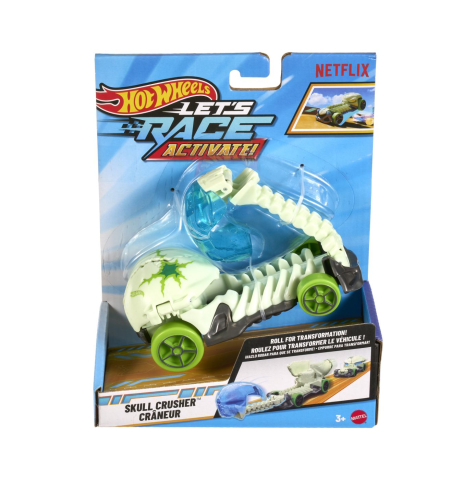 Mașinuțe de jucărie - HOT WHEELS LETS RACE ACTIVATE MASINUTA SKULL CRUSHER SCARA 1 LA 32
