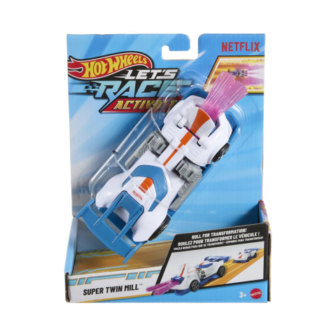 Mașinuțe de jucărie - HOT WHEELS LETS RACE ACTIVATE MASINUTA SUPER TWIN MILL SCARA 1 LA 32