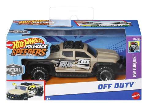 Vehicule de jucărie - HOT WHEELS MASINUTA METALICA CU SISTEM PULL BACK OFF DUTY SCARA 1:43