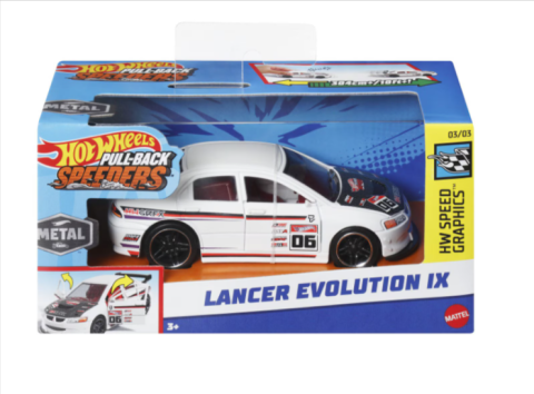Mașinuțe de jucărie - Masinuta metalica Hot Wheels Pull Back Lancer Evolution IX 1:43
