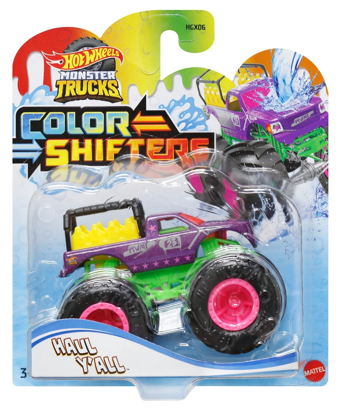 Mașinuțe de jucărie - Hot Wheels Monster Truck Camion Haul Y All Color Shifters