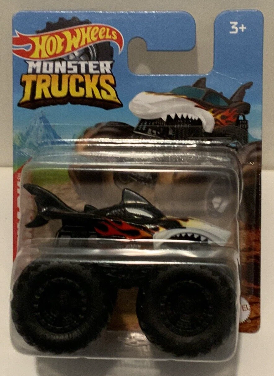 Mașinuțe de jucărie - Masinuta Monster Truck Hot Wheels Mattel Lava Shark Black