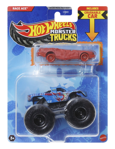 Vehicule de jucărie - HOT WHEELS MONSTER TRUCK SI MASINUTA METALICA RACE ACE