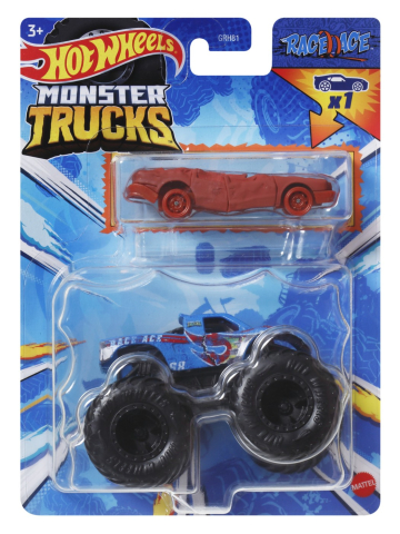 Mașinuțe de jucărie - HOT WHEELS MONSTER TRUCK SI MASINUTA METALICA RACE ACE