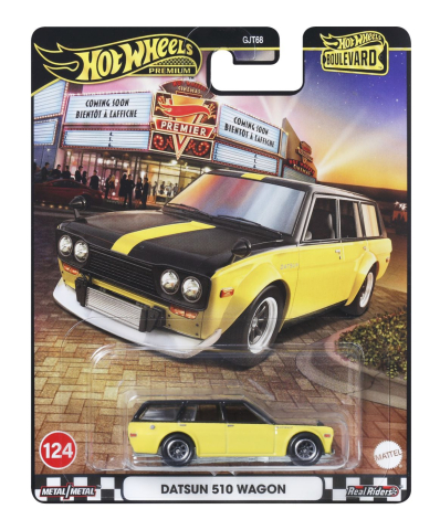 Mașinuțe de jucărie - HOT WHEELS PREMIUM BOULEVARD MASINUTA METALICA DATSUN 510 WAGON SCARA 1:64