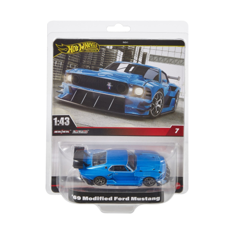 Vehicule de jucărie - HOT WHEELS PREMIUM REAL RIDERS MASINUTA METALICA MODIFIED FORD MUSTANG 69 SCARA 1:43