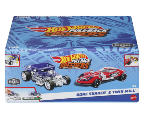 Set 2 masinute metalice Hot Wheels Pull Back Bone Shaker si Twin Mill scara 1 la 43 [2]