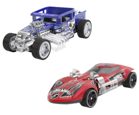 Mașinuțe de jucărie - Set 2 masinute metalice Hot Wheels Pull Back Bone Shaker si Twin Mill scara 1 la 43