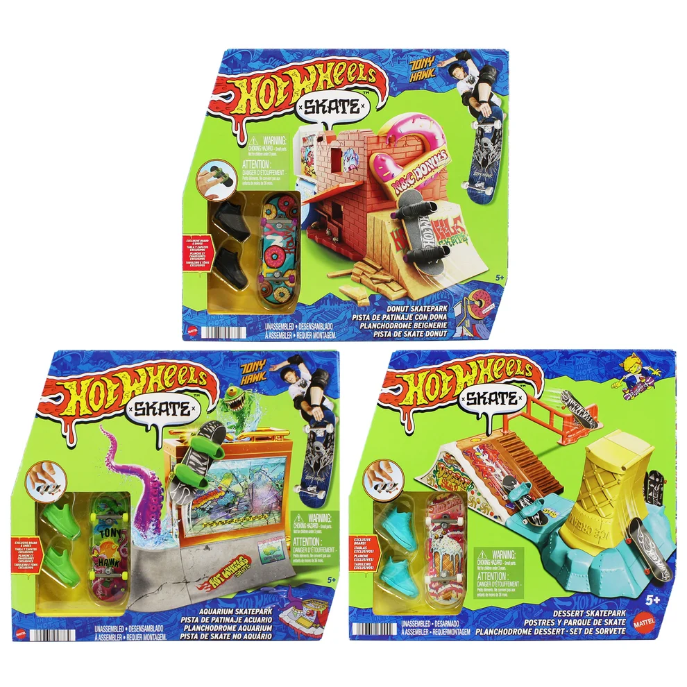 Jocuri de construcție și cuburi - Hot wheels Skate Finger Skate set and board modele diferite