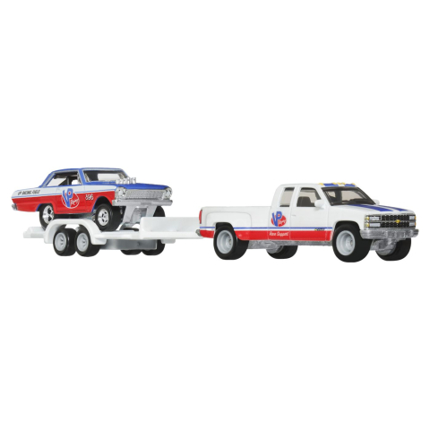 HOT WHEELS TRANSPORTATOR CHEVY SILVERADO 3500 88 CU MASINUTA CHEVY NOVA 63 SCARA 1:64 [1]