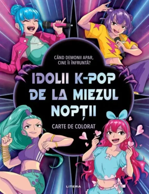 Cărți pentru copii - Idolii K-pop de la miezul noptii. Carte de colorat