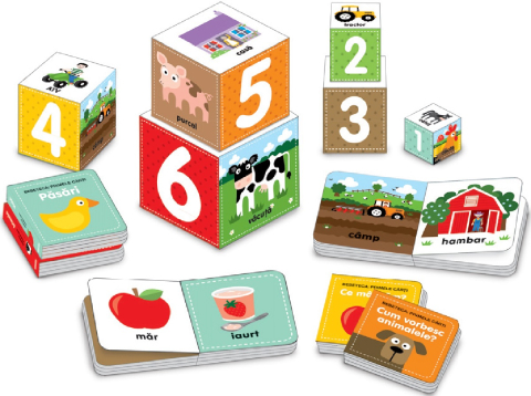 In vizita la ferma. Set educativ 6 carti + 6 cuburi [1]