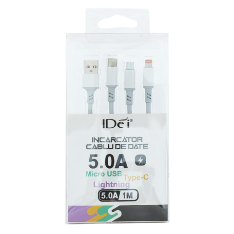 Electronice și accesorii IT - Incarcator cablu de date MicroUSB Type-C Lightning 5A 1m