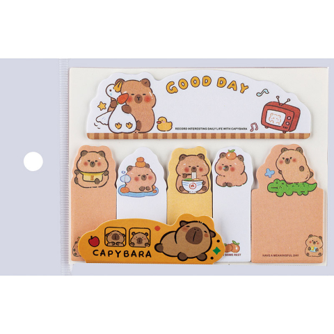 Papetărie și articole din hârtie - Index notes 15 pagini 50x14 mm Capybara Centrum