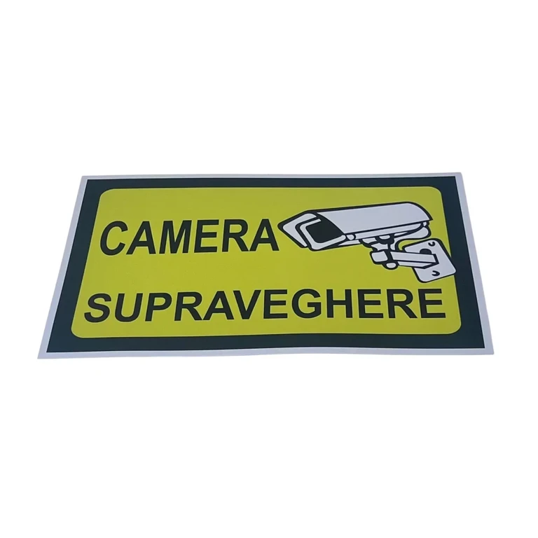 Artă și creativitate - Indicator autoadeziv avertizare Camera Supraveghere 20x30 cm