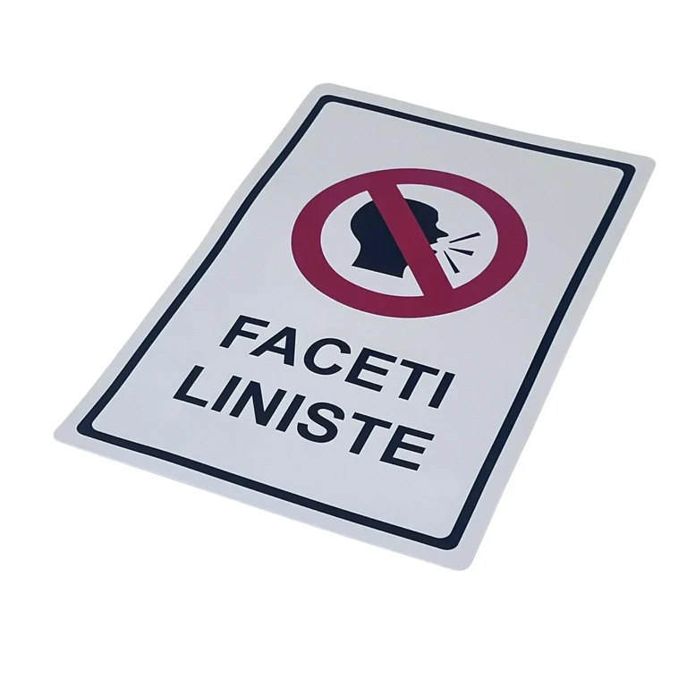 Artă și creativitate - Indicator avertizare Faceti liniste