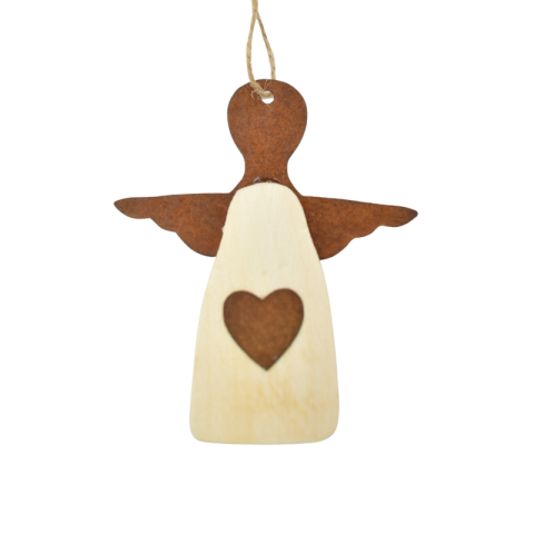 Inger cu agatatoare lemn metal 7x1x8cm natur [2]