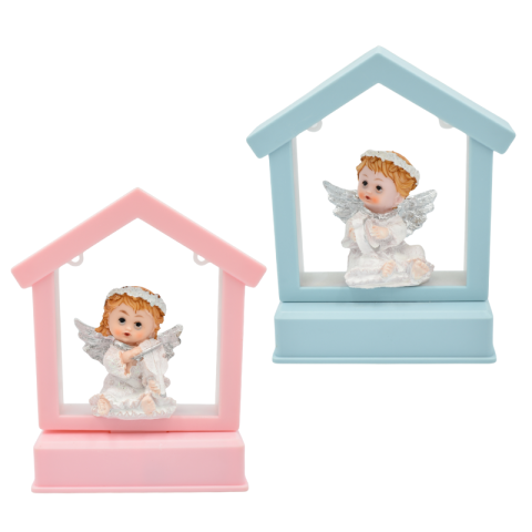 Ornamente și figurine decorative - Inger cu casuta 15.5 cm