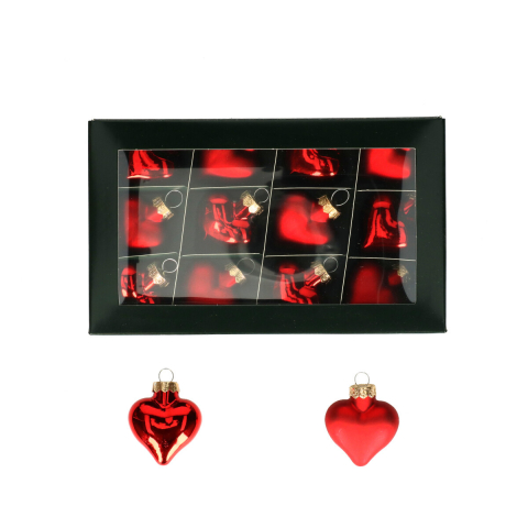 Noutăți Librăria Compas - Set 12 globuri Craciun inima 40 mm
