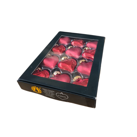 Noutăți Librăria Compas - Inima rosu combi sticla 4cm set 12 bucati
