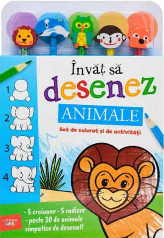 Cărți de colorat - Invat sa desenez. Animale. Set de colorat si de activitati