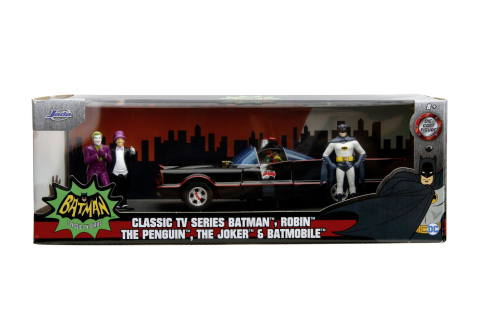 Set masina metalica Batmobile cu figurine Batman Robin The Penguin si The Joker [6]