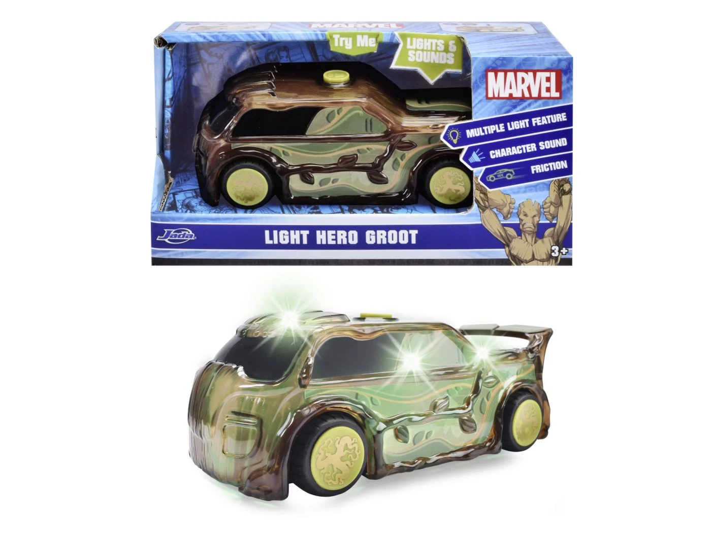 Mașinuțe de jucărie - Masinuta Jada Marvel Light Hero Groot cu sunete si lumini scara 1:32