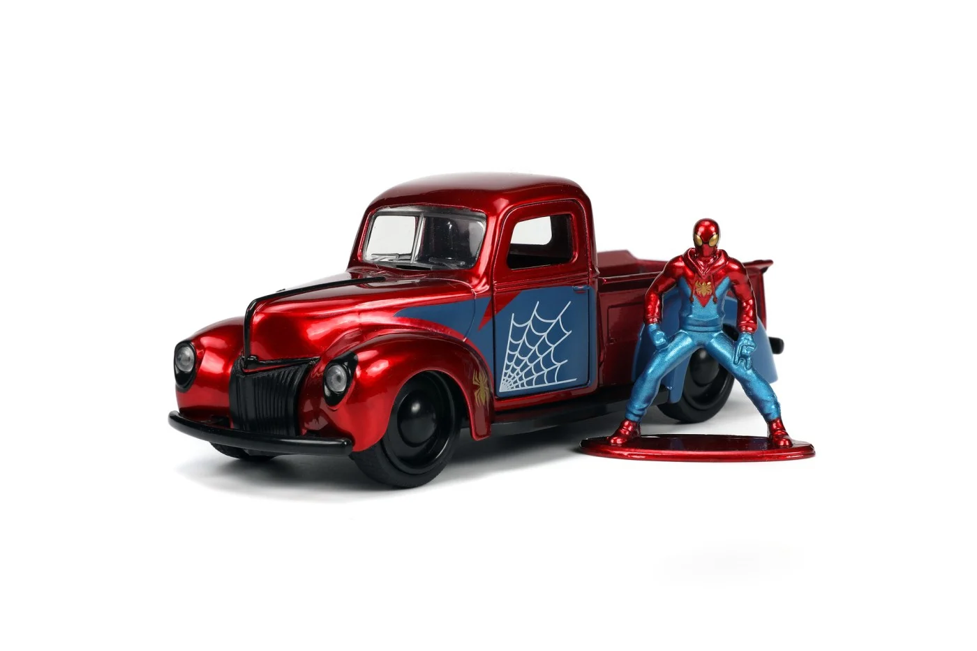 Set masinuta metalica Jada Marvel Ford Pick Up scara 1:32 si figurina Spider Man [2]