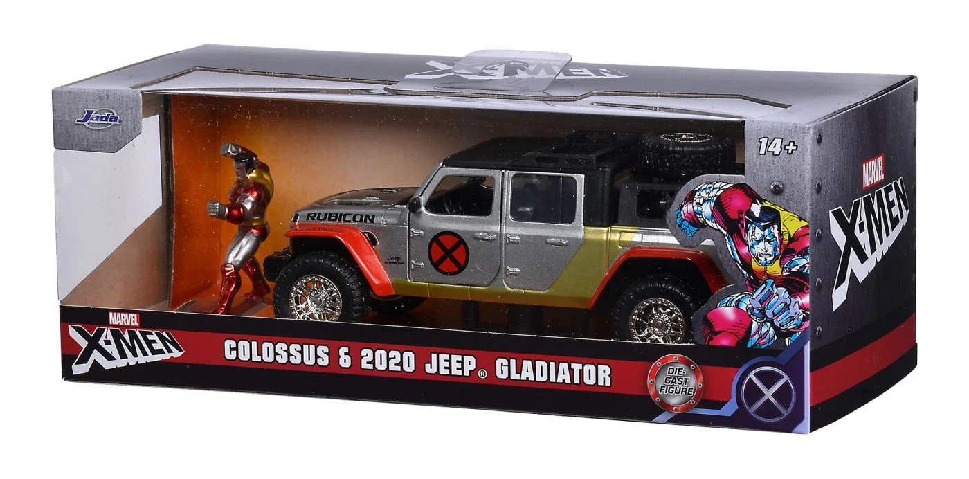 Noutăți Librăria Compas - Jada Marvel Masinuta Metalica Jeep Gladiator si Figurina Colossus