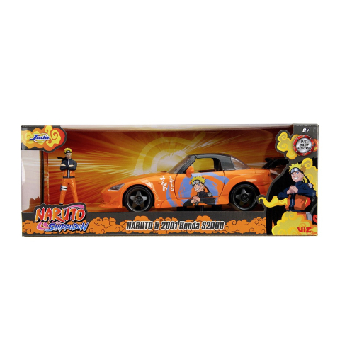Mașinuțe de jucărie - JADA NARUTO SHIPPUDEN SET FIGURINA NARUTO SI MASINUTA METALICA HONDA 2001 S2000 SCARA 1:24
