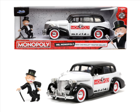 Mașinuțe de jucărie - Set figurina si masinuta Jada Toys Monopoly 1939 Chevrolet Master Deluxe