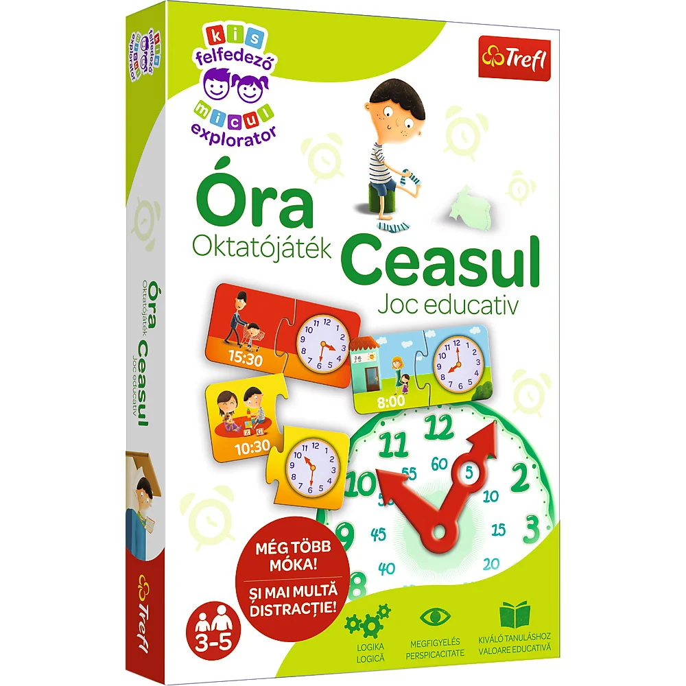 Jocuri educative - Joc educativ Ceasul Micul Explorator Trefl roman - maghiar