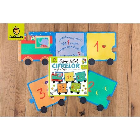 Puzzle Trenuletul cifrelor cu efect tactil Montessori Ludattica [2]