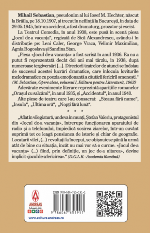 Jocul de-a vacanta – Mihail Sebastian [1]